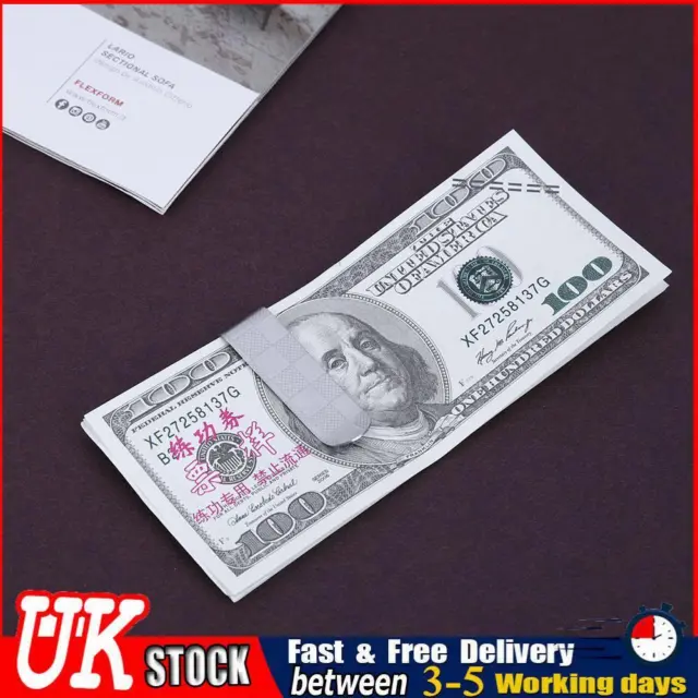 UK Stainless Steel Credit Money Clip Durable Plaid Purse Card Clip for Men Busin