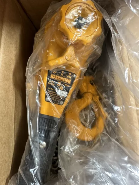 Harrington  L5LB008  Lever Hoist Lifting Capacity  .75 TON  10' Lift Height NEW