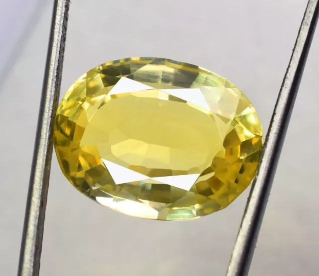 14,60 ct de saphir jaune naturel, taille ovale, pierre précieuse certifiée...