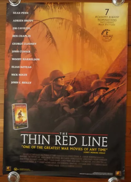 THE THIN RED LINE Original 1999 Australian Video Release One Sheet Movie Poster