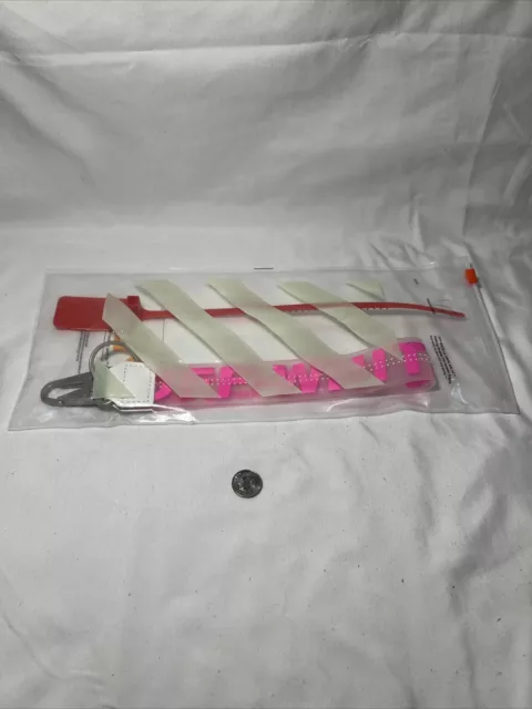 Brand New Authentic OFF-WHITE Clear And Pink Lanyard Keychain With Zip Tie