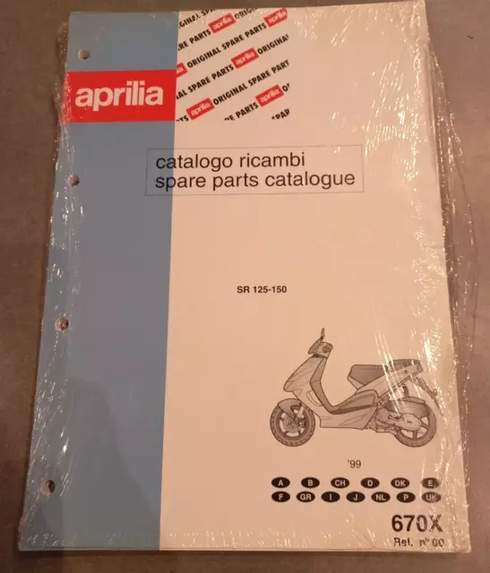 Catalogo Ricambi Aprilia Sr 125 150 '99 Cod  670X Rif N°00 Ultimo Pezzo