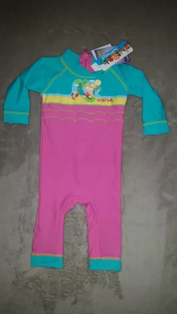 BNWT 'BRIGHT BOTS' GIRL'S LONG SLEEVE/LEG RASH SUIT  - Size 00