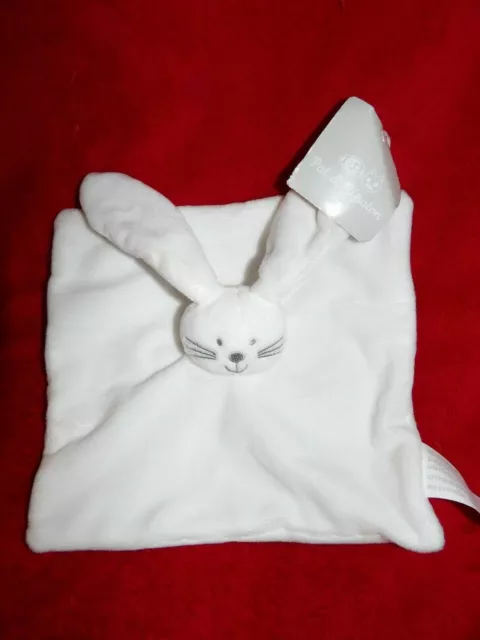 Doudou Plat Lapin Blanc et Gris Pat & Ripaton LA HALLE Neuf Etiqueté