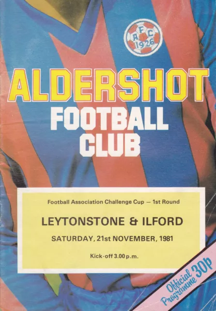 Aldershot v Leytonstone & Ilford 21 November 1981 FA Cup First Round