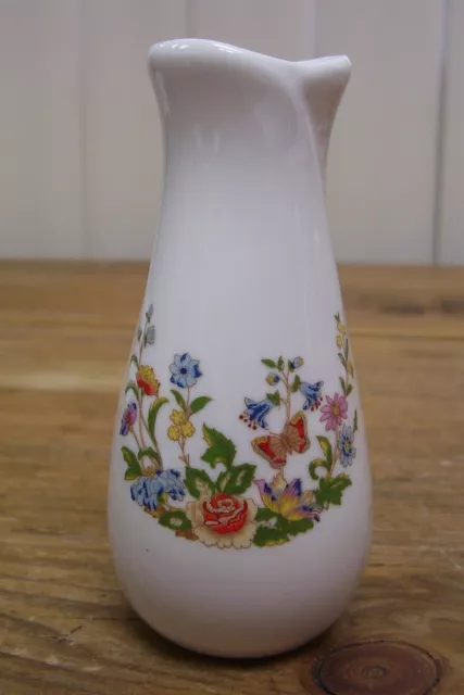 Aynsley Cottage Garden Miniature Bud Vase England Butterfly Flowers Bone China