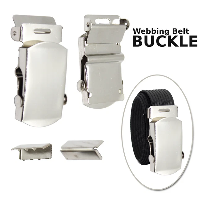 Ceinture Sangle Métal Boucle Pièce de Rechange Clip Argent Unisexe pour Toile