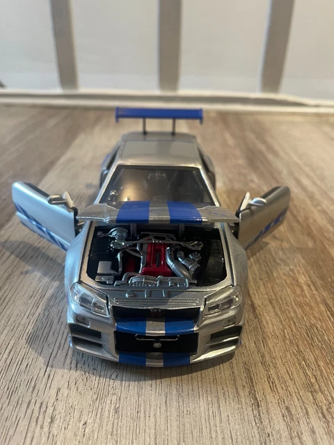 JADA TOYS FAST & Furious: Brian's Nissan Skyline GT-R (R34) Échelle 1: