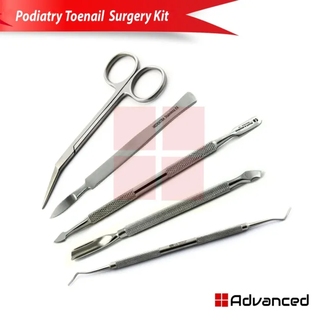 Ingrown Toenail Scissors Curved Cuticle Pusher Knife Scalpel Nail Excavators