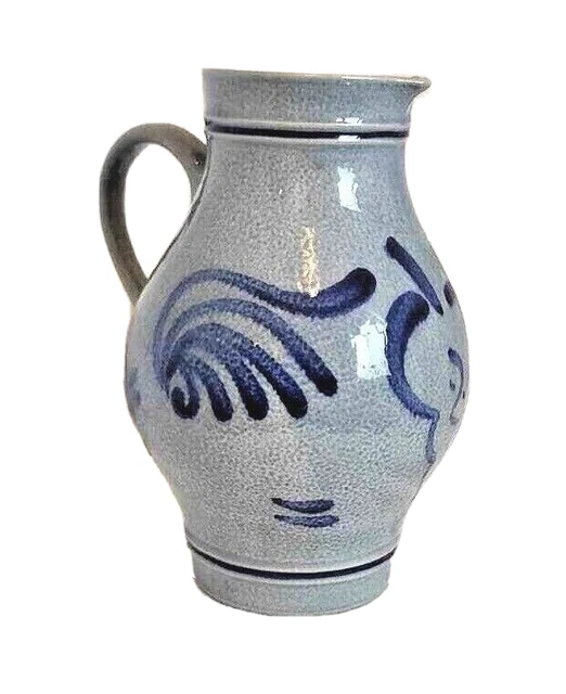 Marzi Remy Salt Glaze Stoneware Pitcher Vintage German Pottery Jug 1.5 Liter