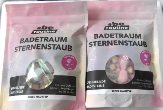 2x 300gr = 600 Gramm Be Routine - Badetraum Sternenstaub - Sprudelnde Badesteine