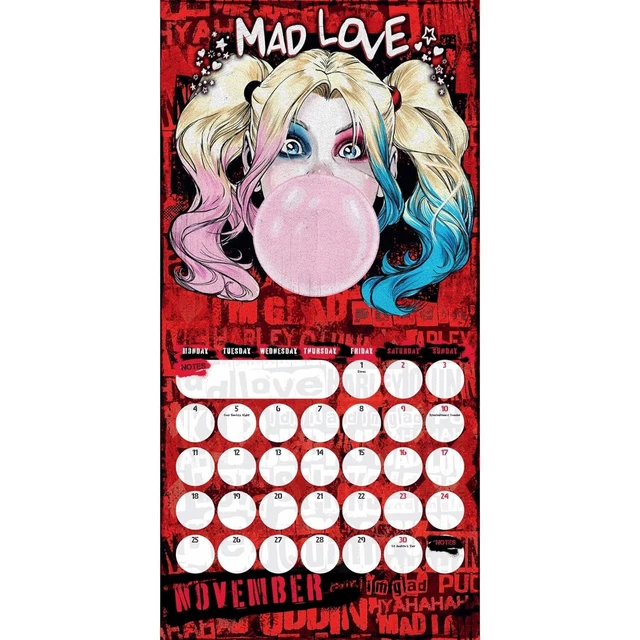 HARLEY QUINN 2024 Calendar Month To View Square Wall Calendar Official