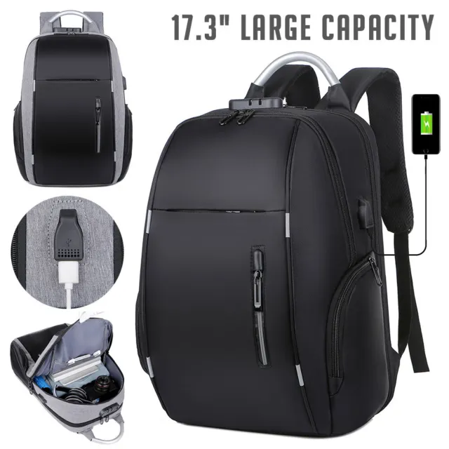 Anti-Theft Backpack School Travel Laptop Bag with USB Charging Port Waterproof