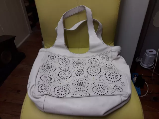 PIKOLINOS LIGHT CREAM Leather Hand Shoulder Bag With Cover Bag