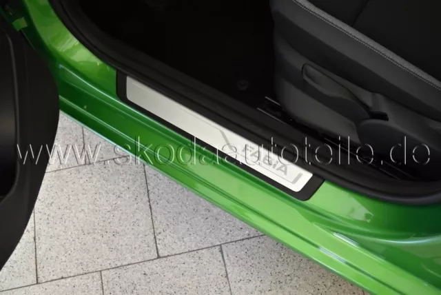 NEU Einstiegsleisten mit Alu-Einlage "FABIA" - original - SKODA FABIA 3