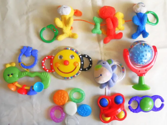 8 Baby Toys Bundle Colourful Teething Rattles Grasping Sensory Education Play