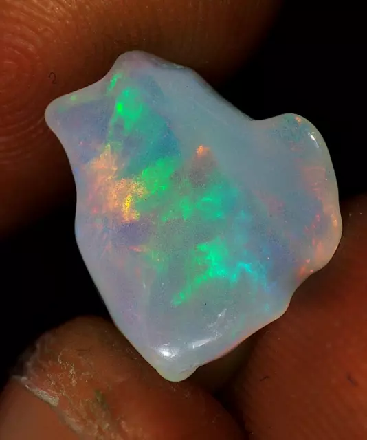 3.40 Cts AAA Natural Ethiopian Multi Fire Opal Cabochon Rough Specimen Gemstone