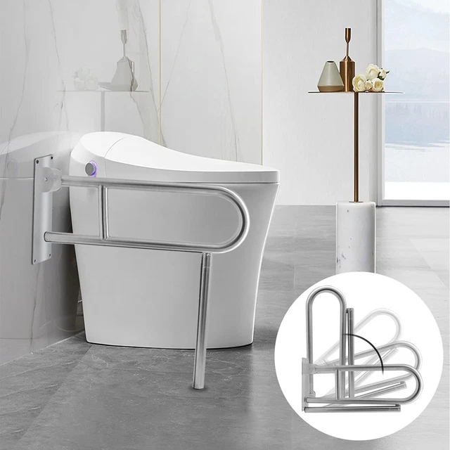 JoliJour Maniglione Ribaltabile Bagno WC,Maniglia Di Supporto Pieghevole Per...