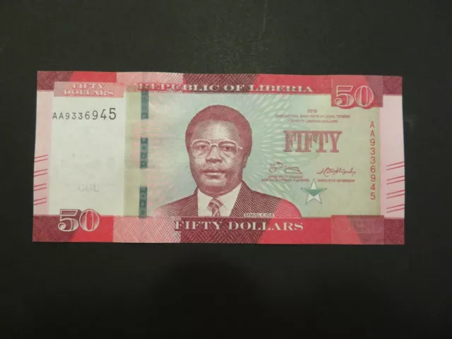 Liberia Banknote 50 Dollars 2016 kassenfrisch (UNC)