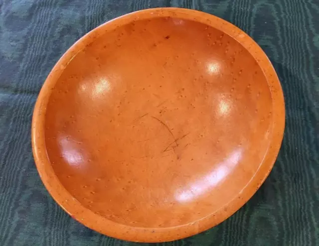 Vintage Munising 3 Footed Wood Dough Bowl Out Of Round Primitive Centerpiece 11"