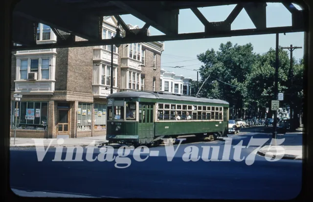 Original Slide Trolley 5293 Ptc Philadelphia Transportation Kodachrome 1950'S
