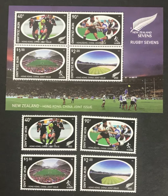 New Zealand 2004 "Rugby Sevens" MNH Miniature Sheet + set of 4 Stamps