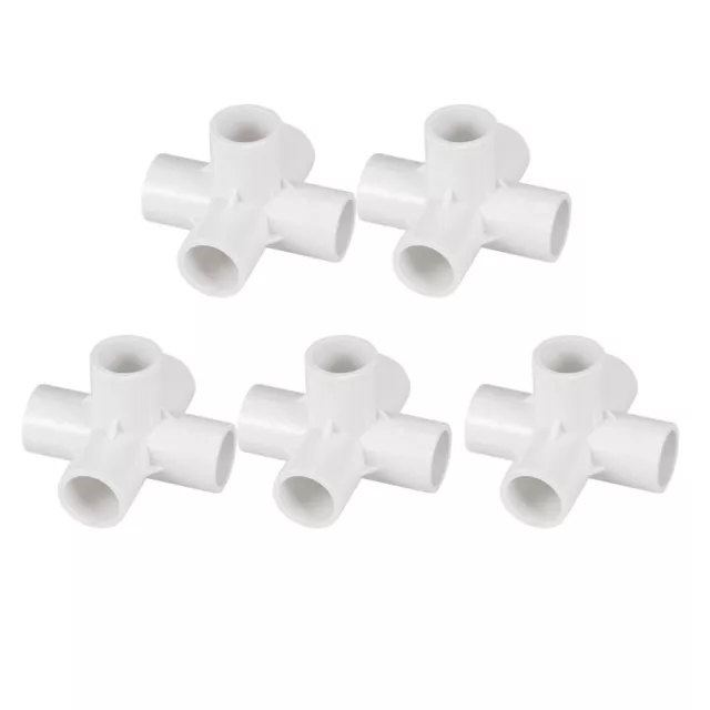 10 STÜCKE 5-wege Joint PVC Links Fitting Wasser Rohrverbinder (Weiß)