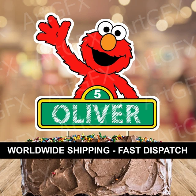 ELMO SESAME STREET Personalised Birthday Cake Topper For Kids Party
