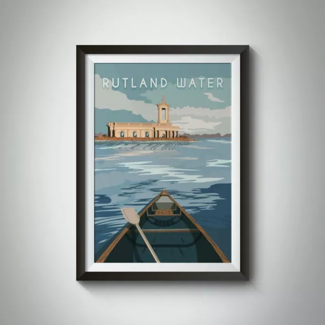 Rutland Water Travel Poster - Framed - Vintage - Bucket List Prints