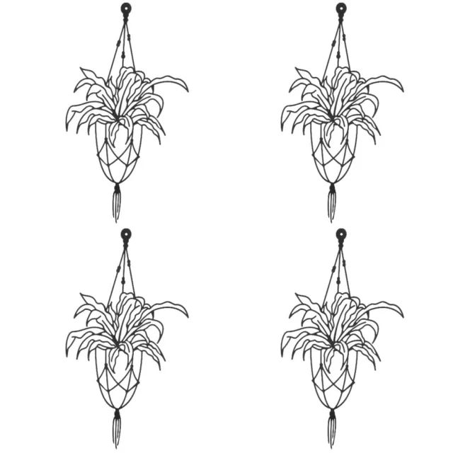 4 Pieces Metal Flower Wall Art for Balcony Decor Rural Faceplate