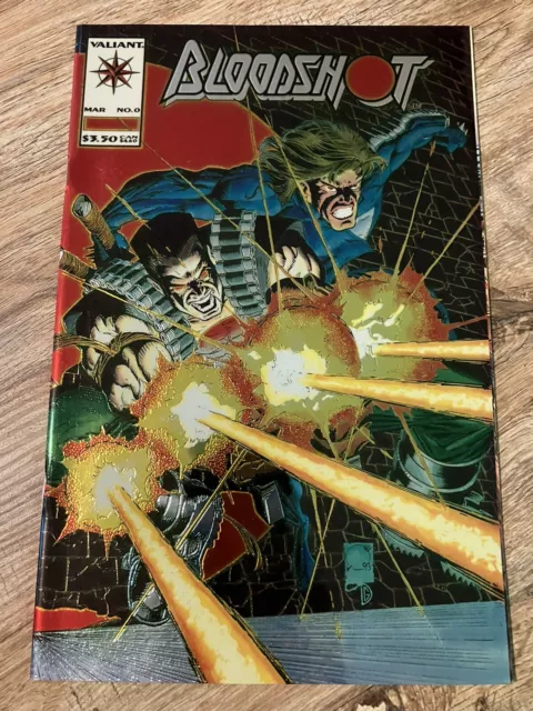 BLOODSHOT #0 Valiant Comic (1993) Joe Quesada Foil Cover - Eternal Warrior VF-NM