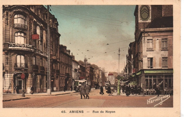 Carte Postale Ancienne Amiens – Rue De Noyon – Années 1900 – Noir Et Blanc
