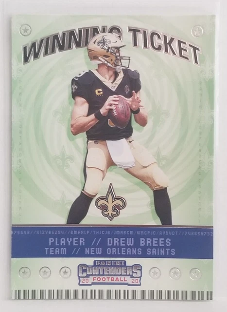 2020 Panini Contenders Winning Ticket #WT6 Drew Brees New Orleans Saints