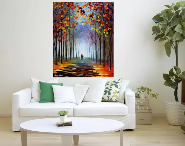 Leonid Afremov AUTUMN FOG  Painting Canvas Wall Art Picture Print HOME DECOR