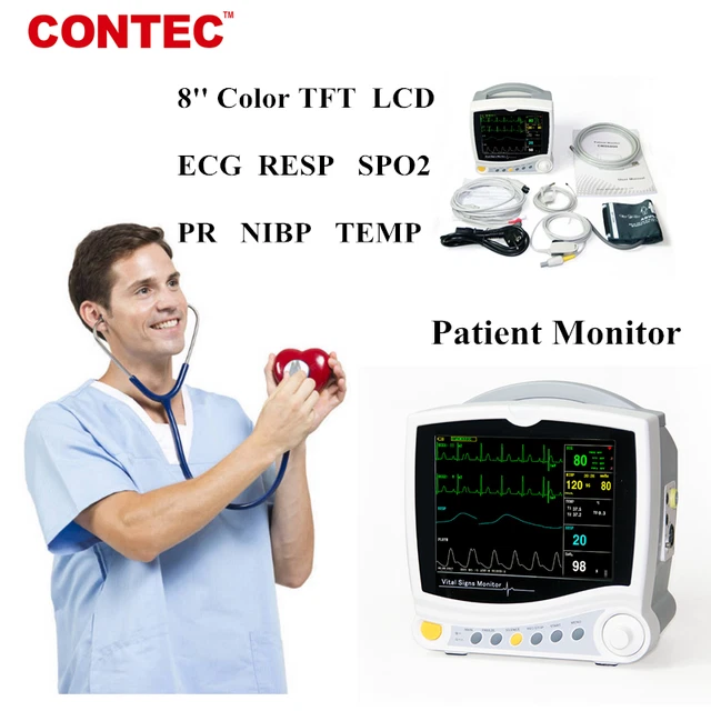 ICU 6PARAMETER VITAL Signs Patient Monitor Cardiac Machine ECG RESP