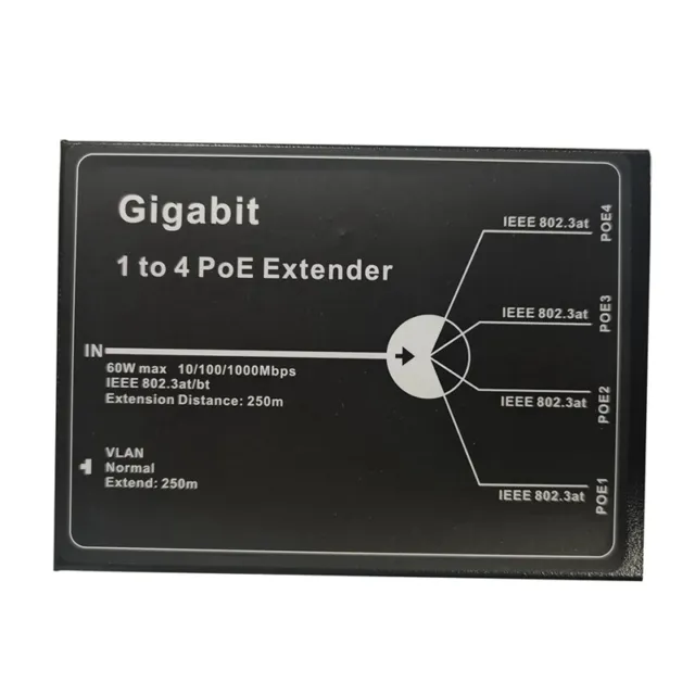 PoE Extender Accessories Max Extend 250M 65W Max for Ip Camera 10/100/1000M M4I9