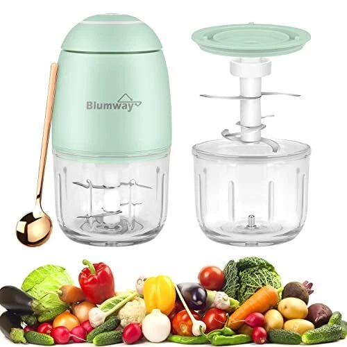 300ML Electric Mini Food Processor, 60W Cordless Food Press Chopper, Mini