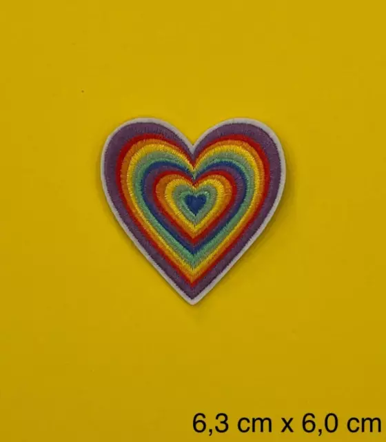 Bügelbild, Patch, Aufnäher, Aufbügler HERZ/REGENBOGEN/PEACE/LOVE/RAINBOW