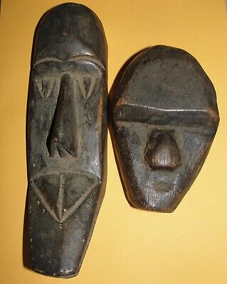 2 Old African Dan Toma Baule Passport Mask Liberia Africa Loma Landai Masque Art