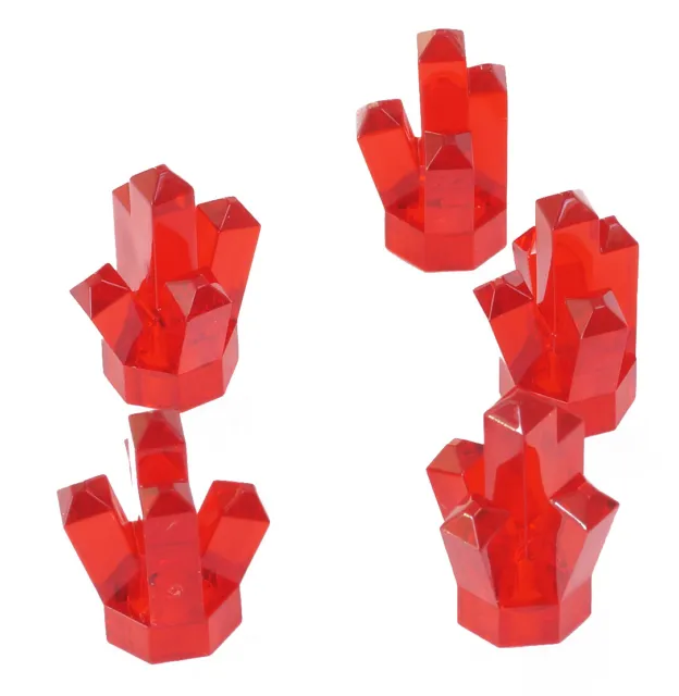 LEGO - 5 Kristalle 1x1 mit 5 Zacken transparent rot / transrot / 52 NEUWARE