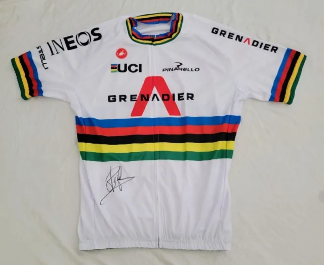 Filippo Ganna signed 2021 TT World Champion Ineos cycling jersey *PROOF*