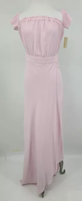 New Flynn Skye Cotton Candy Pink Bella Dress Womens M Maxi Off Shoulder Rayon