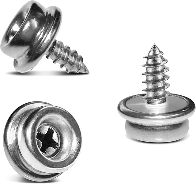 Yeebeny 50PCS Stainless Steel Screws Marine Grade Boat Canvas Snaps 3/8" Inch Di