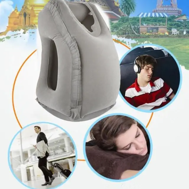 Inflatable Air Cushion Travel Pillow Headrest Chin Cushions For Office Y6A0