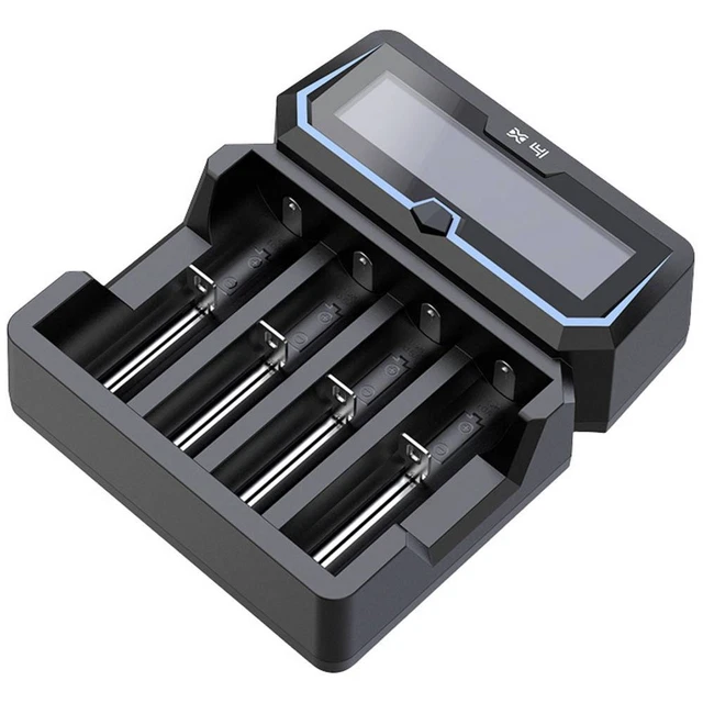 XTAR X4 Chargeur de piles rondes Li-ion, NiCd, NiMH 12650, 13500, 13650, 14500,