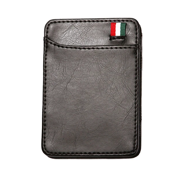 Portafoglio sottile in pelle bifold, porta carte minimalista con protezione RFID per EUR e GBP - City (Cognac) - Italia