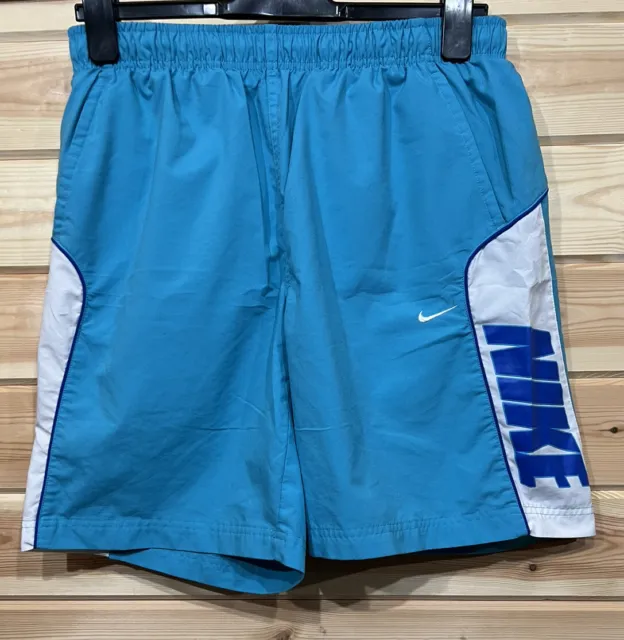 Pantaloncini vintage Nike Athletic Dept M foderati in rete blu bianco