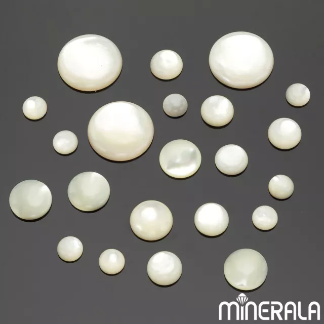 NATURAL FRESHWATER MOTHER OF PEARL SHELL ROUND CABOCHON 2mm-30mm WP000B8