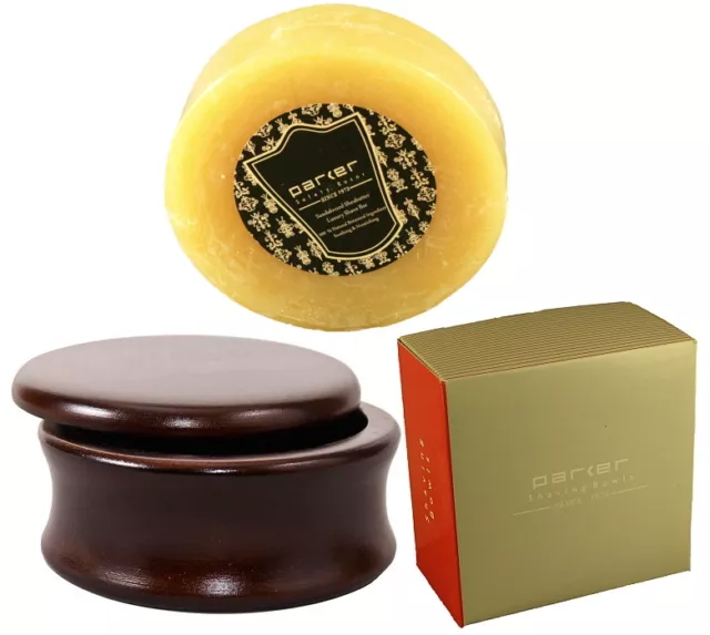 Parker Sandalwood Shaving Soap + Genuine Classic Mango Wood Bowl