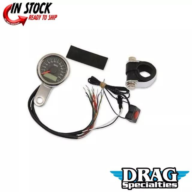 DRAG SPECIALTIES 2210-0416 Black Programmable Speedometer with ...